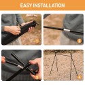 Outdoor Camping Solid Rack Multi Functional Cookware Rack Folding Aluminum Alloy Hanging Rack with 10 Hooks Portable Camping Accessory