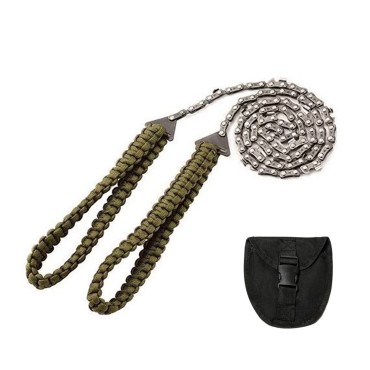 27 Inch 11 Teeth Pocket Chainsaw with Paracord Handle Hand Chain Saw Outdoor Emergency Survival Gear for Camping Hiking Backpacking Wood Tree Cutting