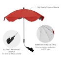 Sunshade Umbrella UV Rays Protection Parasol Rain Canopy Cover Clamp-On Shade Umbrella for Baby Stroller