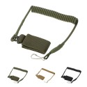 Adjustable Tactical Spring Pistol Lanyard Coiled Wire Secure Sling Strap Outdoor Combat Gear