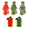 Outdoor Emergency Waterproof Rain Poncho Weather Resistant Raincoat Thermal Blanket Survival Gear Ultralight for Camping Hiking Outdoor Adventure Activities