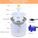 2.4L Automatic Pet Cat Water Fountain with LED Electric USB Dog Cats Pets Mute Drinker Feeder Bowl Pet Drinking Fountain Dispenser