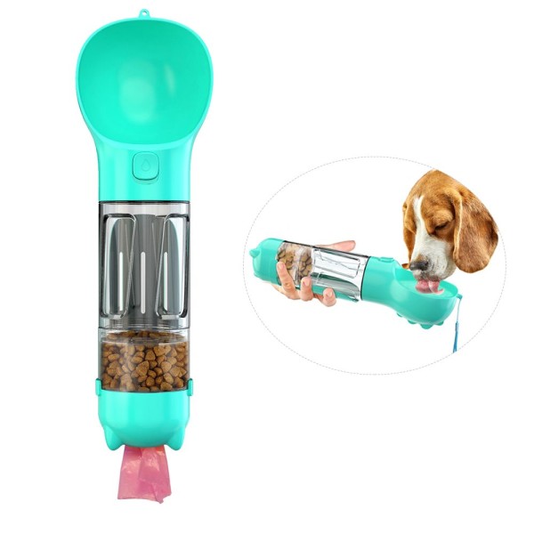 Dog Water Bottle for Walking Portable Pet Travel Water Dispenser Multi-Functional Water Cup Food Box with Poop Shovel