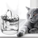 Cat Water Fountain Dog Water Dispenser 1.8L Super Quiet Automatic Pet Drinking Fountain with Faucet Transparent Design