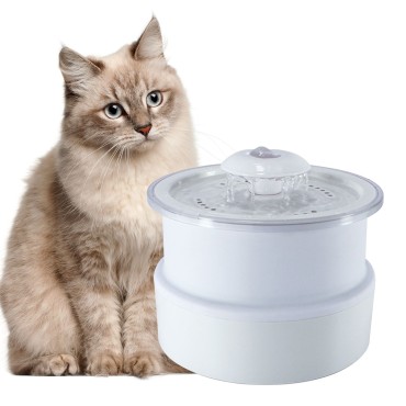 1.8L Cat Water Fountain with Night Night Auto Power Off Pet Fountain Drinking Pet Slow Water Feeders Foldable Pet Water Dispenser Bowl with Activated Carbon Filter for Pet Cat Dog