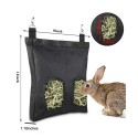 Rabbit Hay Feeder Bags Guinea Pigs Hay Bag Long Wear Feeder Bag Hanging Feeding Device with 2 Holes for Small Animals Feeding Supply