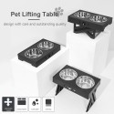 Adjustable Elevated Dog Bowl Table with Double Stainless Steel Bowl Raised Dogs Stand for Cat Pet Antislip Detachable Water Feeder