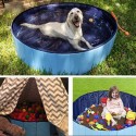 Foldable PVC Dog Cat Pet Swimming Pool Pet Dog Pool Bathing Tub Kiddie Pool, Water Pond Pool for Dogs Cats and Kids in Summer， 80*20cm