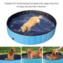 Foldable PVC Dog Cat Pet Swimming Pool Pet Dog Pool Bathing Tub Kiddie Pool, Water Pond Pool for Dogs Cats and Kids in Summer， 80*20cm