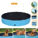 Foldable PVC Dog Cat Pet Swimming Pool Pet Dog Pool Bathing Tub Kiddie Pool, Water Pond Pool for Dogs Cats and Kids in Summer， 80*20cm