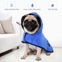 Dog Bathrobe Dog Bath Towel with Hood Belt Soft Super Water Absorption