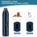 Pet Nail Grinder Electric Dog and Cat Automatic Nail Trimmer with LED Light Two-speed Adjustment USB Rechargeable Nail Grinder with File and Nail Clipper