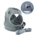 Dog Harness No-Pull Pet Harness Step-in Air Dog Harness, Soft Mesh Cat Harness, Step in Vest Harness Adjustable Outdoor Pet Vest, Reflective Harness for Pet Kitten Puppy Rabbit, (Silver gray,M)