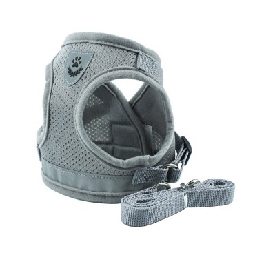 Dog Harness No-Pull Pet Harness Step-in Air Dog Harness, Soft Mesh Cat Harness, Step in Vest Harness Adjustable Outdoor Pet Vest, Reflective Harness for Pet Kitten Puppy Rabbit, (Silver gray,M)
