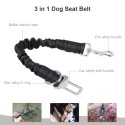 Dog Seat Belt 3-in-1 Multifunctional Pet Safety Belt Reflective Dog Car Harness with Seatbelt Buckle D-ring 360° no Tangle Buckle