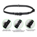 Hands-free Waist Dog Leash with Removable Zipper Pouch Reflective Strap Double Bungee Double Handles Night Running