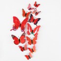 12Pcs Wall Stickers PVC Butterfly Shape Wall Decal Sticker Home Living Room Nursery Refrigerator Stickers DIY Art Decoration Outdoor Fences Garden Lawn Backyards Decor Removable Colorful Sticker