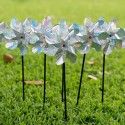 8Pcs Bird Repellent Pinwheels Sparkly Holographic Pin Wheel Spinners Scare Birds and Pests