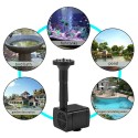 Solar Water Fountain Pump with 4 Nozzles 3 Meters Connecting Cable Outdoor Fountain for Bird Bath Pond Garden Swimming Pool