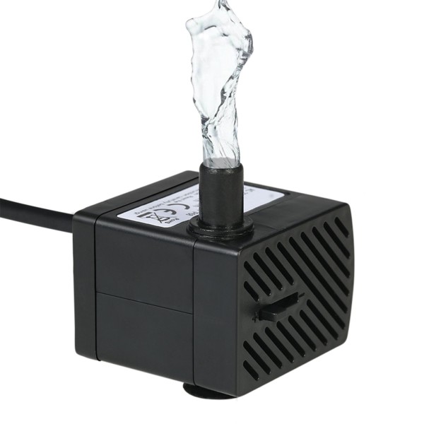 180L/H 2.5W Submersible Water Pump for Aquarium Tabletop Fountains Pond Water Gardens and Hydroponic Systems with One Nozzle 4.9ft Power Cord AC220-240V