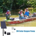 2W Plug-in Solar Oxygen Pump Fish Tank Oxygenator Aquarium Oxygen Aerator Air Pump Fishing Aerator with Pipe Air Bubble Stones for Garden Fish Tank Outdoor Pool Pond