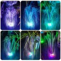 3.5W LED Solar Fountain Pump with Colorful Gradient Light 1800mAh Battery 6 Nozzles Bird Bath Fountain Pump for Bird Bath Garden Pond Patio Water Cycling