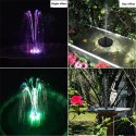 3.5W LED Solar Fountain Pump with Colorful Gradient Light 1800mAh Battery 6 Nozzles Bird Bath Fountain Pump for Bird Bath Garden Pond Patio Water Cycling