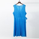 Women Printed Dress Vintage Belted V-Neck Sleeveless Mini Dress Holiday Beach Summer Vestido