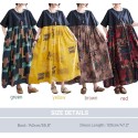 Women Loose Maxi Dress Vintage High Waist Printed Pockets Oversized Boho Holiday Casual Dresses