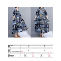 Women Loose Dress with Pockets Vintage Printed V Neck Half Sleeves Holiday Dress Robes