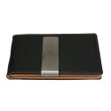 New Fashion Men Money Clip Faux Leather Slim Wallet ID Credit Card Holder Cash Clip