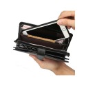 Men Wallet Baellerry PU Leather Fold Long Design High Capacity Multifunction Zipper Wristlet Clutch Bag