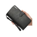 Men Wallet Baellerry PU Leather Fold Long Design High Capacity Multifunction Zipper Wristlet Clutch Bag