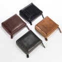 Men Multifunctional Wallets Short Purse Clutch PU Leather Zipper Solid Credit Card Cover Holder Vintage Organizer