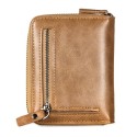 Men Multifunctional Wallets Short Purse Clutch PU Leather Zipper Solid Credit Card Cover Holder Vintage Organizer