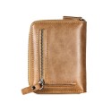 Men Multifunctional Wallets Short Purse Clutch PU Leather Zipper Solid Credit Card Cover Holder Vintage Organizer