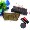 Coin Purse Glitter Striped Pouch Kiss-lock Clasp Closure Change Purse Wallet