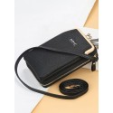 Women Wallet Solid Crossbody Phones Bag Card Holder with Zipper Adjustable Belt Small Shoulder Bag Fashion Purse