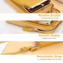 Women Wallet Solid Crossbody Phones Bag Card Holder with Zipper Adjustable Belt Small Shoulder Bag Fashion Purse