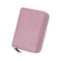 Unisex Card Holder PU Leather Solid Color Zipper Wallet Card Clamp Large Capacity Short Purse