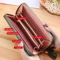 Women Wallet Clutch Bag Glitter Splicing PU Leather Zipper Card Cellphone Holder Mini Purse