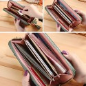 Women Wallet Clutch Bag Glitter Splicing PU Leather Zipper Card Cellphone Holder Mini Purse