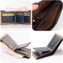 Men Bifold Wallet PU Leather Card Holder Minimalist Solid Casual Mini Money Clip