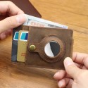 Men Cards Holder Compatible with Airtag RFID Blocking Cash Clip Purse Brown