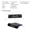 Solar TPMS Wireless Car Tire Pressure  Monitoring System with 4 External Sensors