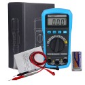 ADM01 DMM Digital Multimeter Hand-held LCD Display Auto Range AC/DC Voltage Temperature Measuring Meter Double Insulation Protection Current,Resistance,Continuity,Frequency;Tests Diodes,Transistors