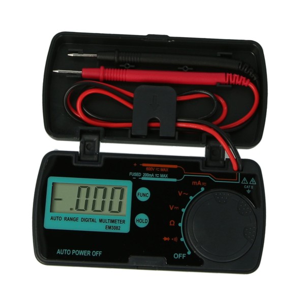 EM3082 Mini Digital Multimeter AC DC Volt AMP OHM LCD Voltmeter Auto Power Off Data