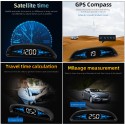 Car HUD Head-up Display Digital GPS Navigation Speedometer GPS Dual System Display Screen with Speed/Time/Direction/Mileage Vehicle Overspeed Alarm Fatigue Driving   Alarm