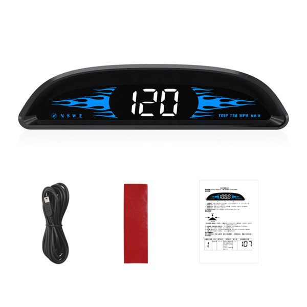 Car HUD Head-up Display Digital GPS Navigation Speedometer GPS Dual System Display Screen with Speed/Time/Direction/Mileage Vehicle Overspeed Alarm Fatigue Driving   Alarm