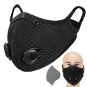 Adults Mouth Mask with Valve Active Carbon Filter Adjustable Safety Mask Reusable Breathing Valve Mask for Running Cycling Camping Traveling